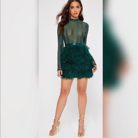 feather dress pretty little thing